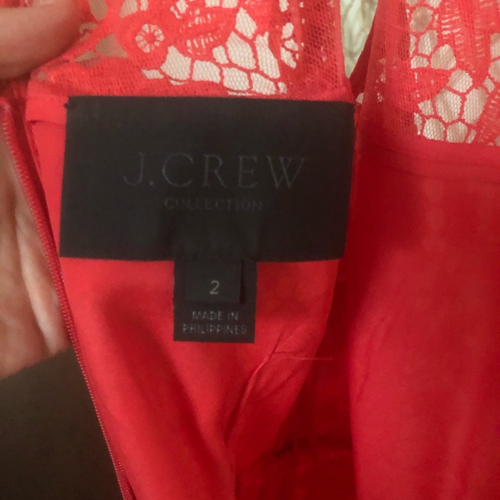 SOLD J. Crew Coral Lace Sheath Dress - size 2 - Picture 3 of 8
